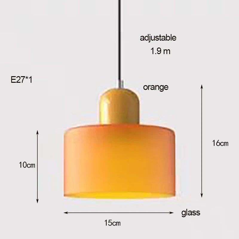 Nordic Modern Glass Bedroom Bedside Long Line Small Chandelier
