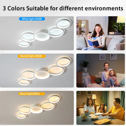 LED Ceiling Light 110v 220v 3 Colors Dimming Modern Lamp