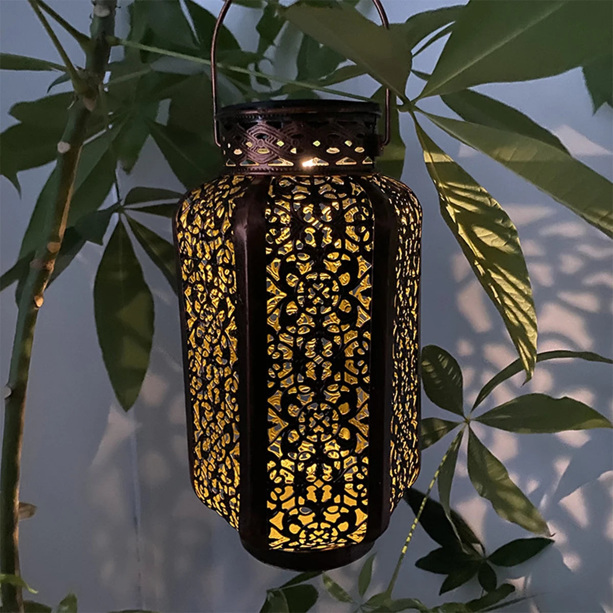Led Solar Hanging Lantern Hanging Solar Lantern Retro Iron Art Lantern