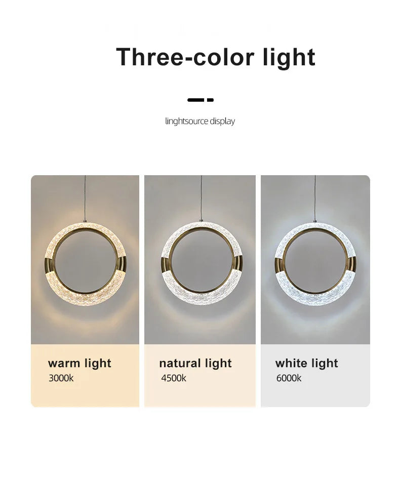 Modern Crystal LED Pendant Lamps Indoor Lighting For Home Decor
