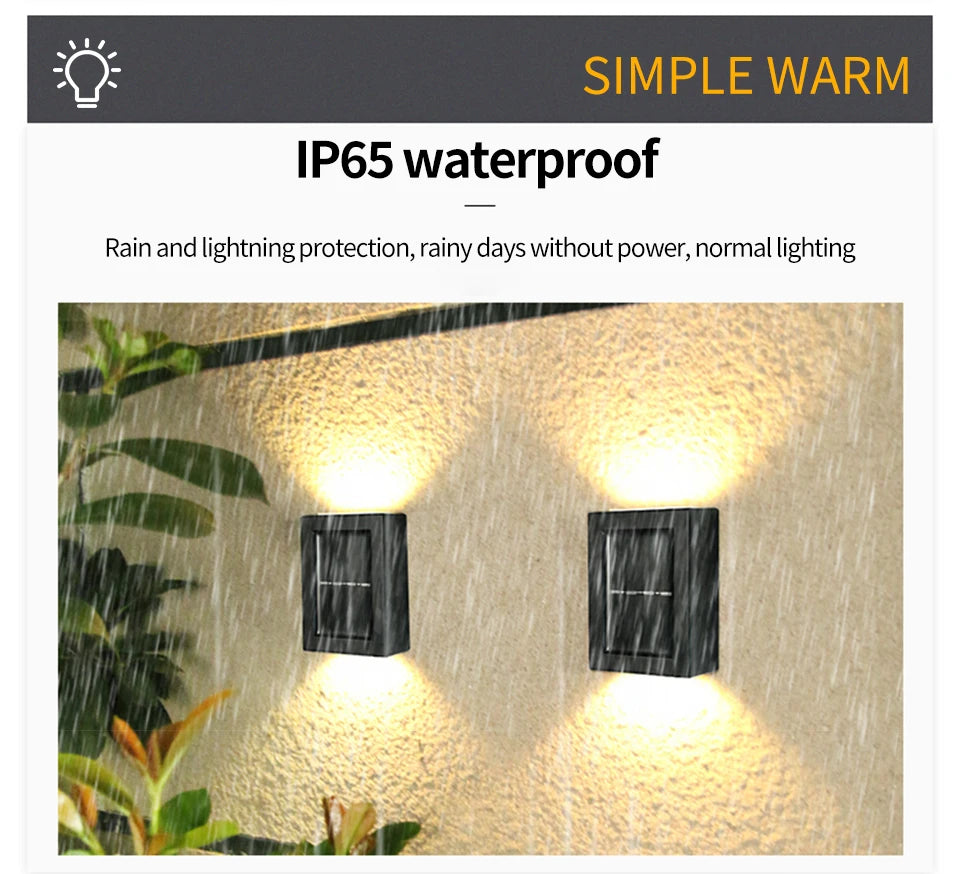 Solar Up and Down Spot Lights Outdoor Street Wall Light Lamp