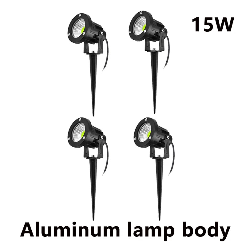 Outdoor Waterproof Spike Garden Path Green Spotlights