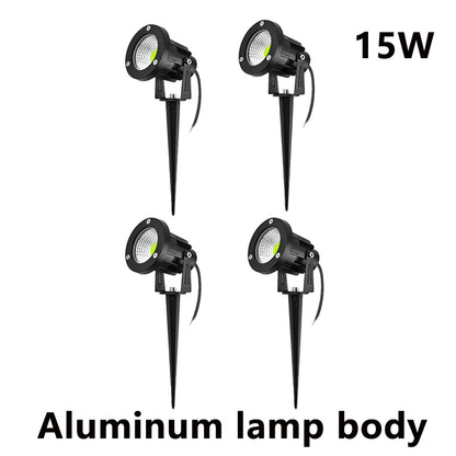 Outdoor Waterproof Spike Garden Path Green Spotlights