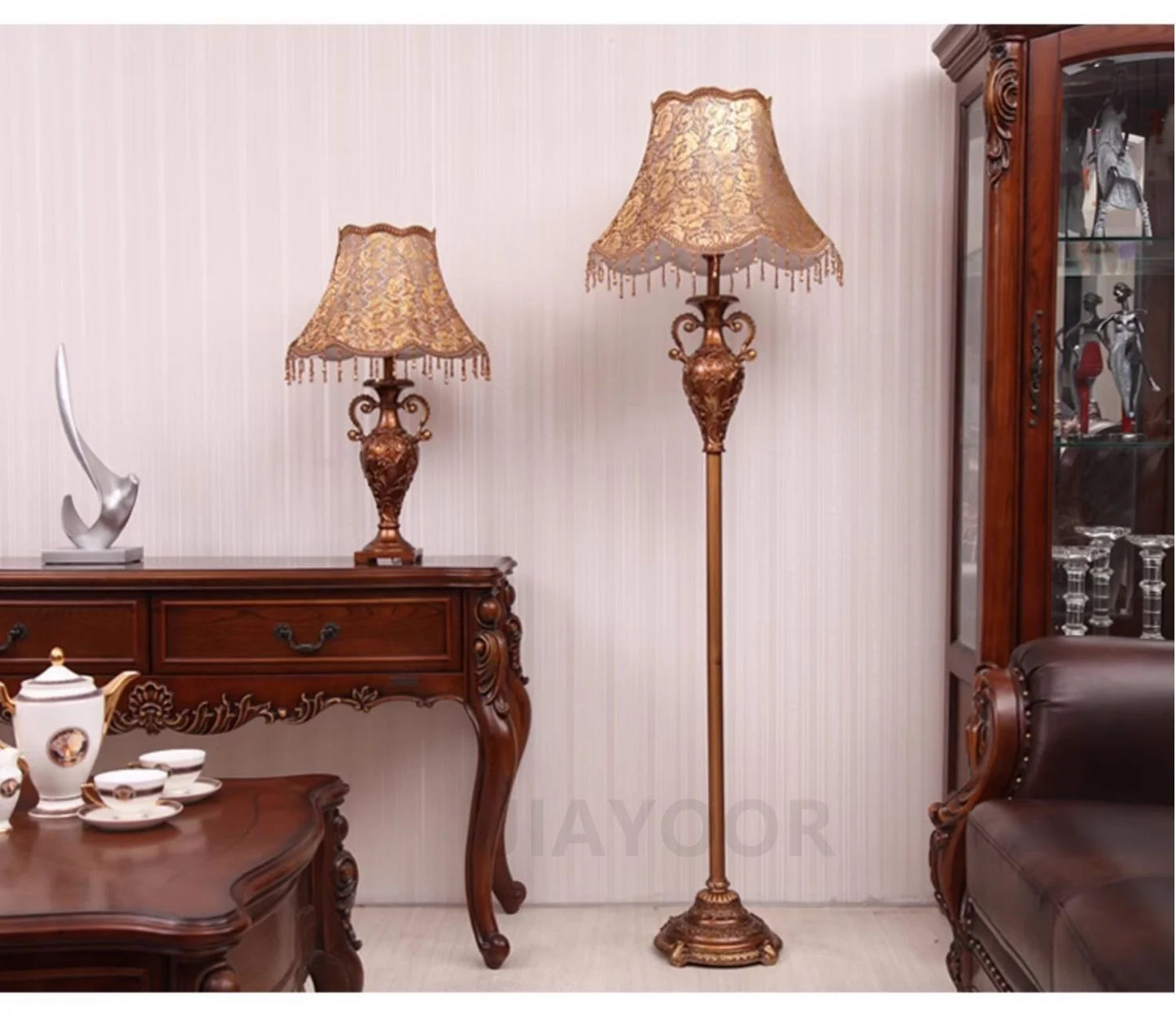 European Luxury Floor Lamp Retro Home Living Room Lamp