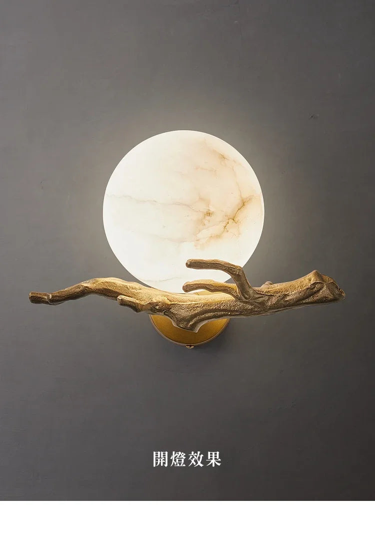 Italian Marble Waterproof Wall Lamp Brass LED Porch Light