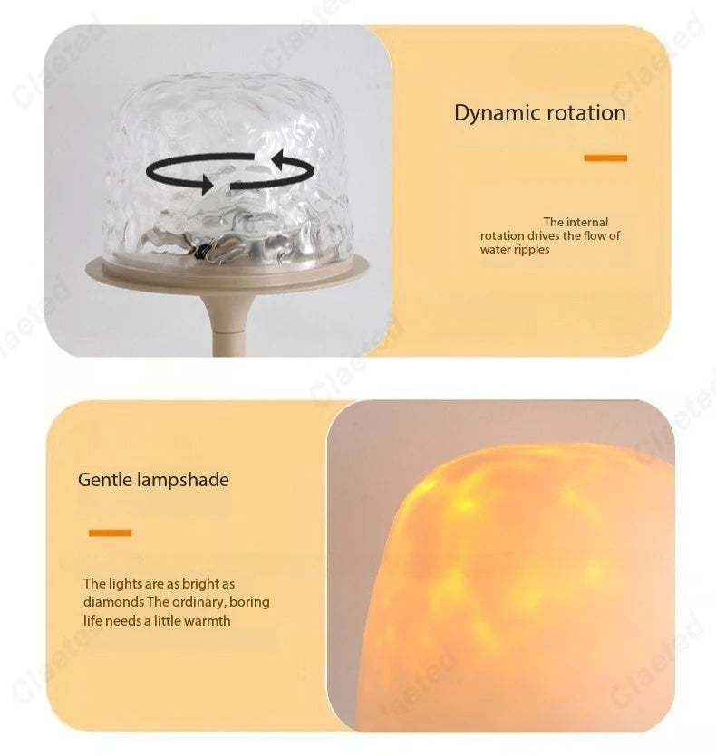 LED High Footed Water Ripple Atmosphere Desk Lamp