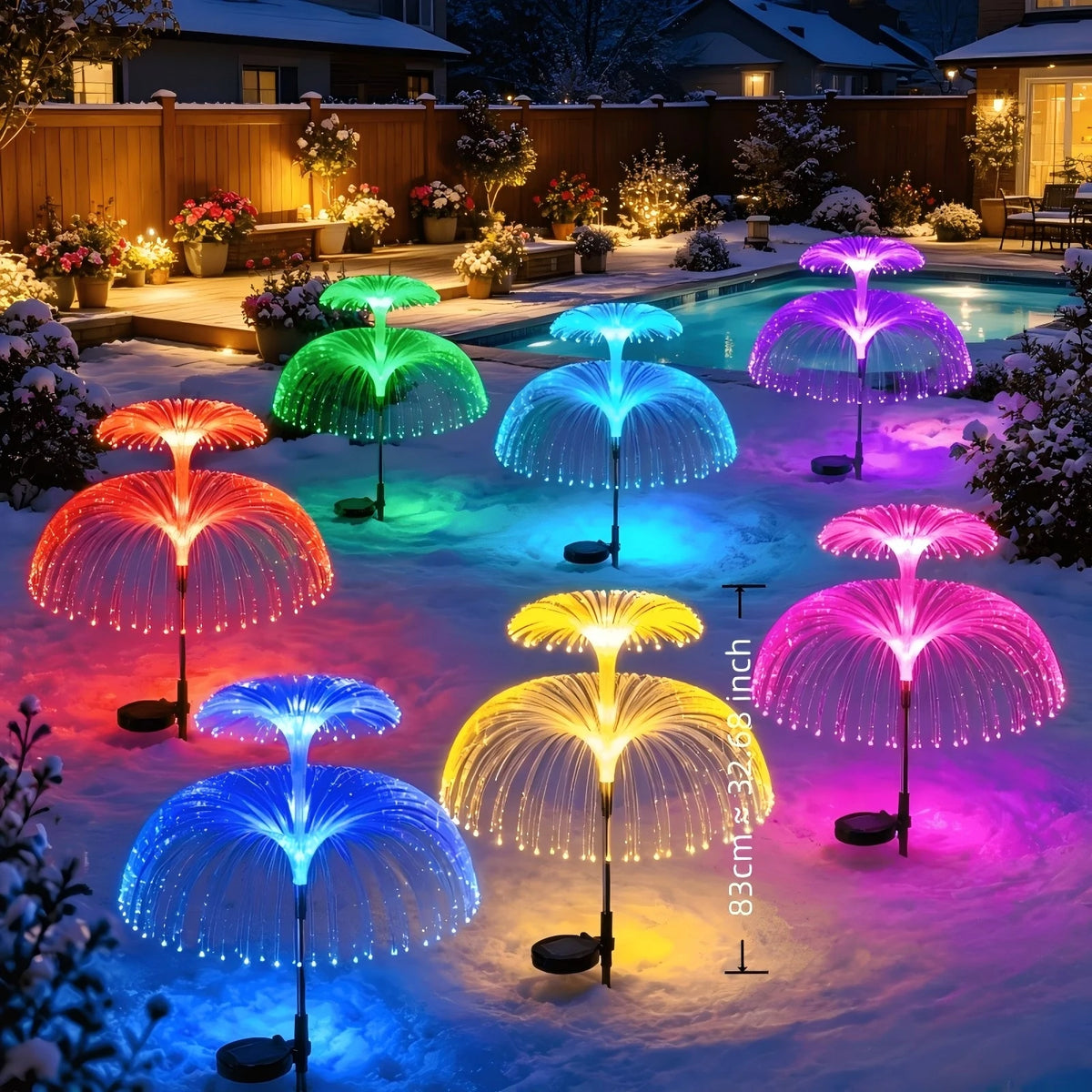 Modern Stylish Jellyfish Solar Fiber Optic Garden Stake