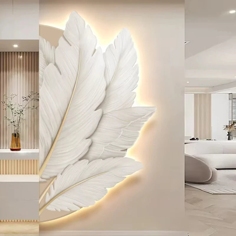 Family Entrance Feather Mural Lamp Modern Lamp