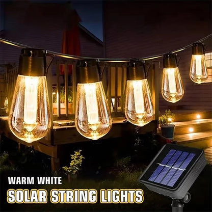 1Pack Outdoor Solar String Lights LED IP65 Waterproof Retro Vintage Bulb