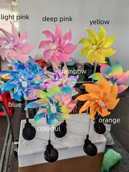 1PC Colorful Windmill Solar Garden Lamp Outdoor Pathway
