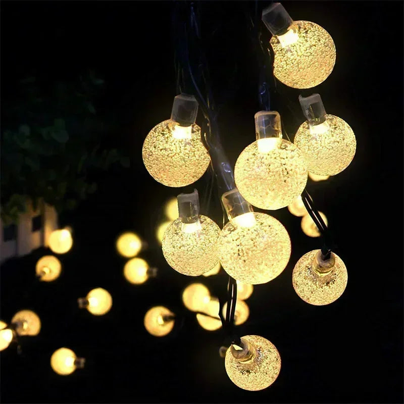 LED Solar-Powered Bubble Ball LED String Light Waterproof Outdoor