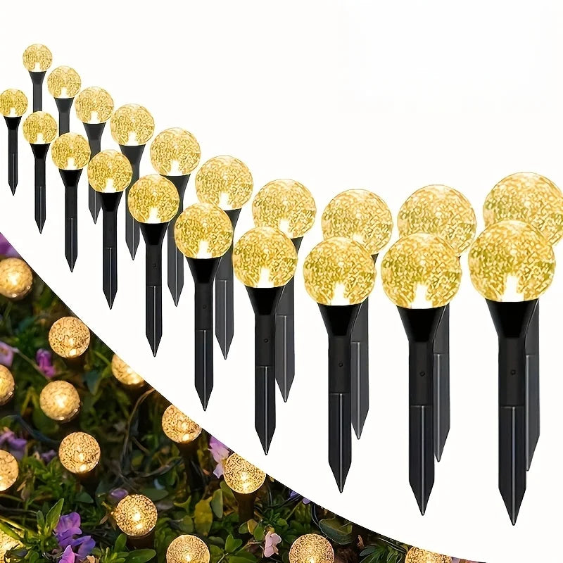 Leds Solar Garden Crystal Lights, Outdoor Lawn Lights