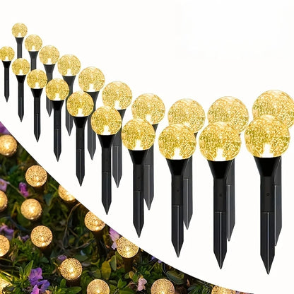 Leds Solar Garden Crystal Lights, Outdoor Lawn Lights