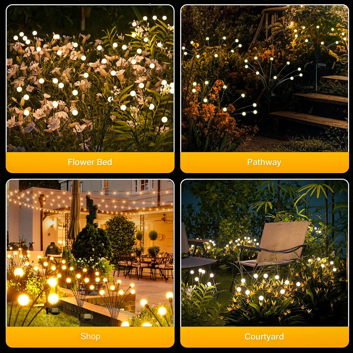 LED Solar Powered Garden Lights Firefly Lights Outdoor