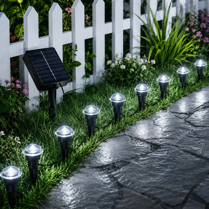 Solar Powered Ground Stake Pathway Lights Warm Glow Garden
