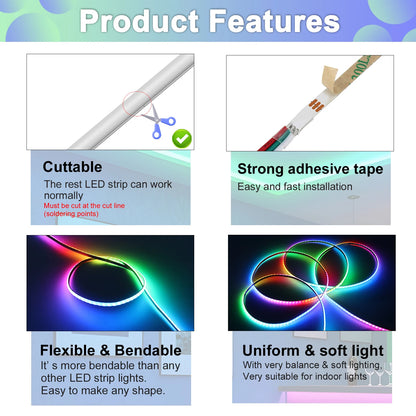 RGBIC COB LED Strip Addressable COB LED Strip