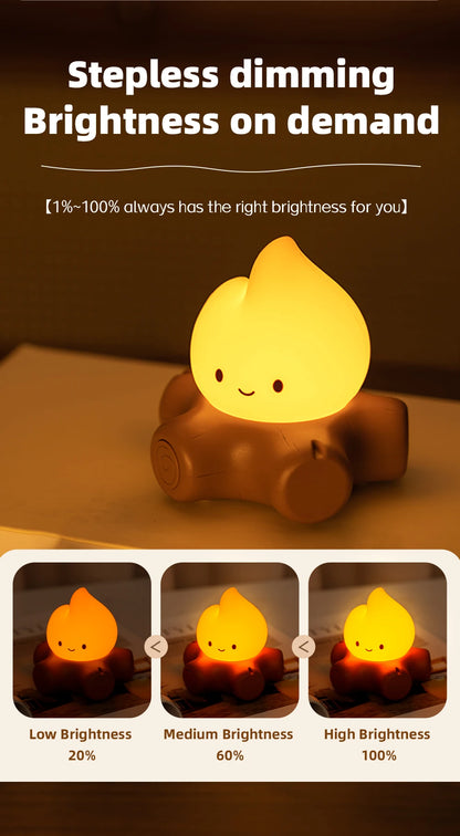 Campfire Night Lights With White Noise Creative Room Decoration