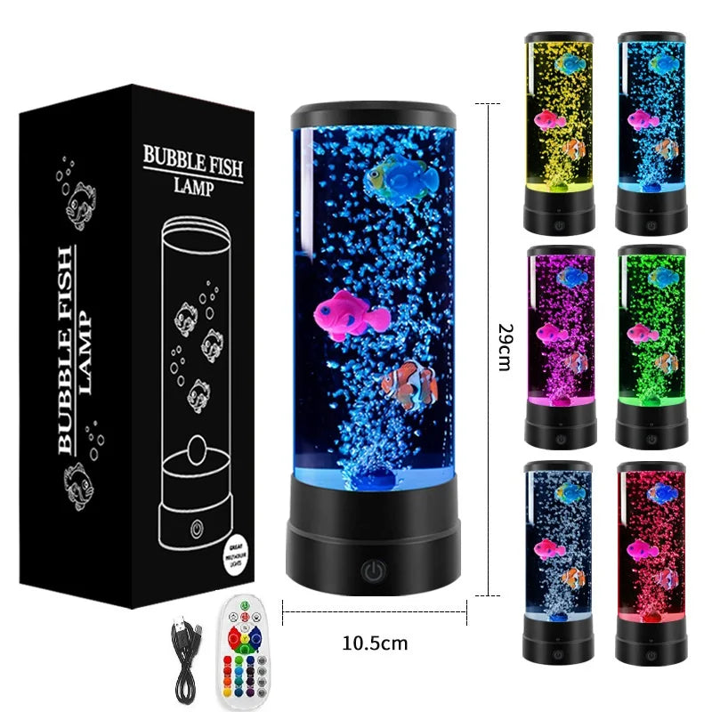 LED Fish Lamp Ambient Night Light Remote Control
