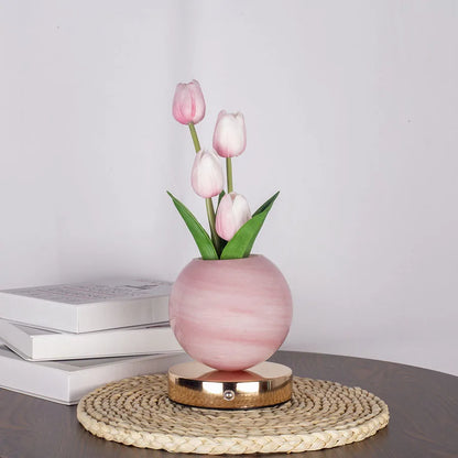 Dimmable Tulip LED Night Light USB Rechargeable Desk Decor Lamp