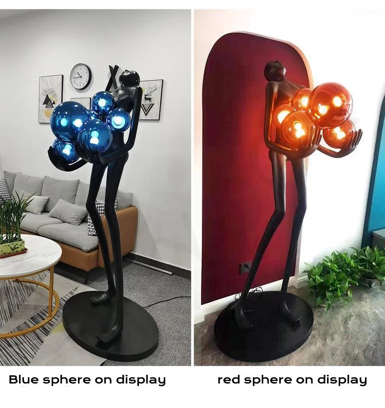Nordic Humanoid Floor Lamp Sculpture Design Exhibition Lamp