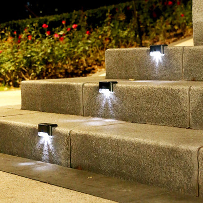Warm White LED Solar Step Lamp Path Stair Outdoor Garden Lights