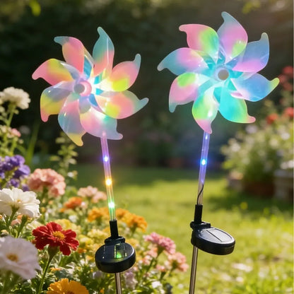 1PC Colorful Windmill Solar Garden Lamp Outdoor Pathway