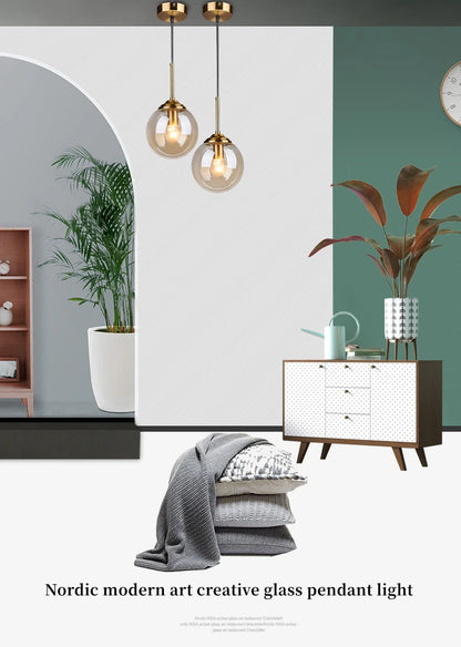 Modern Luxury Metal Chandelier Nordic Creative LED Glass
