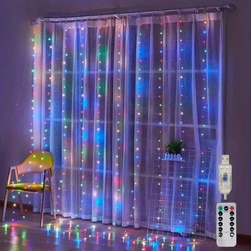 6x3M LED USB Curtain String Fairy Lights Christmas Garland