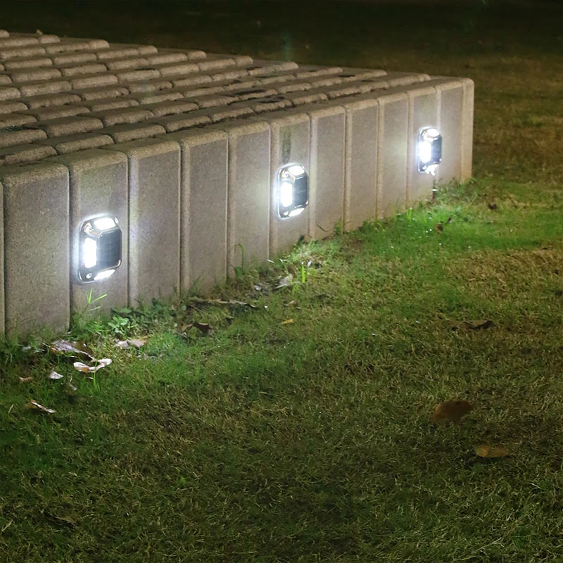 4PCS Solar Dock Lights 8LEDs Deck Driveway Light Outdoor