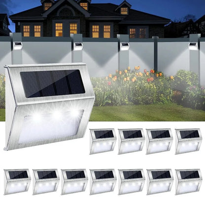 Solar Lights LED Stainless Steel Outdoor Deck Lights Solar