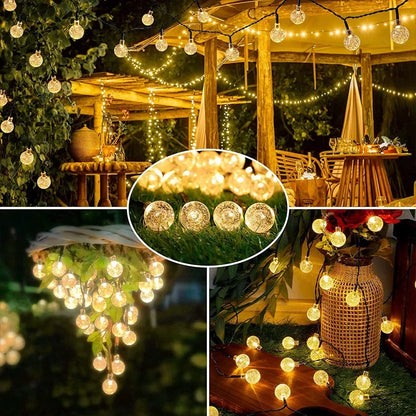 LED Solar-Powered Bubble Ball LED String Light Waterproof Outdoor