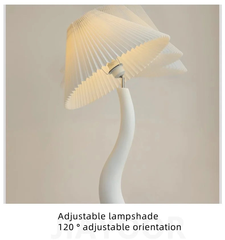 Vintage Living Room Floor Lamp Nordic Mushroom Wood Grain Light