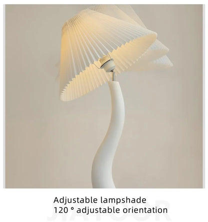 Vintage Living Room Floor Lamp Nordic Mushroom Wood Grain Light