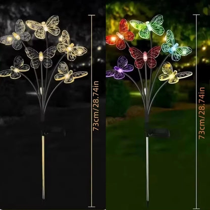 1PC 6-head LED Solar Butterfly Lights Outdoor 2 Modes