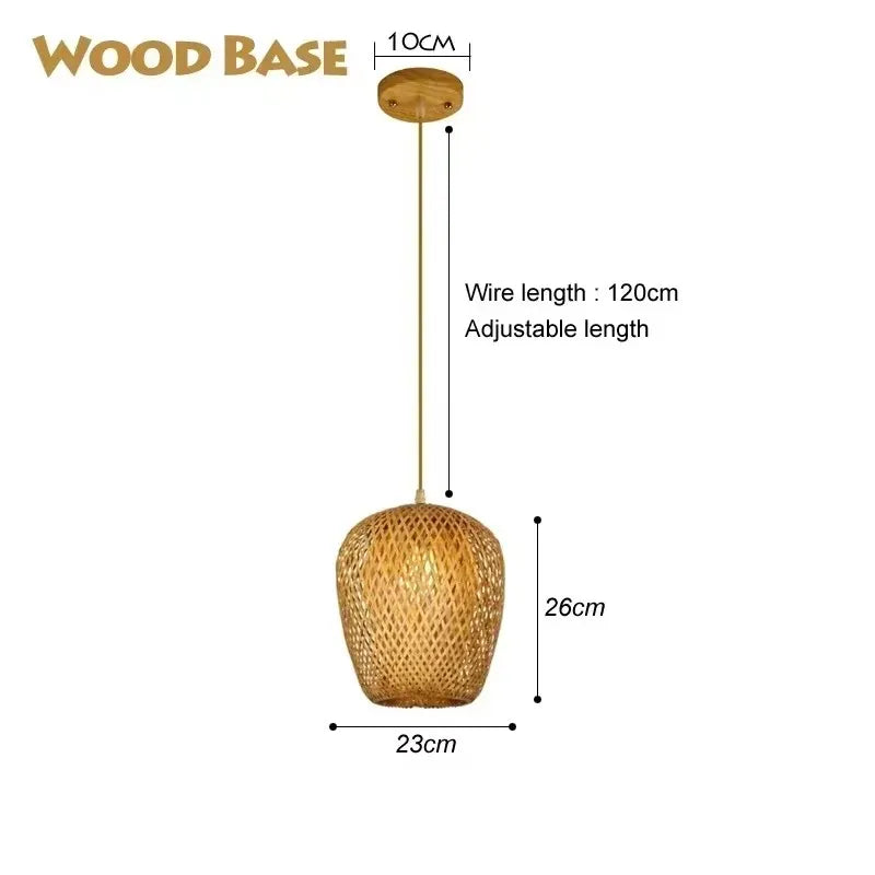 Newest Bamboo Pendant Lamp Ceiling Lights Rattan Wicker
