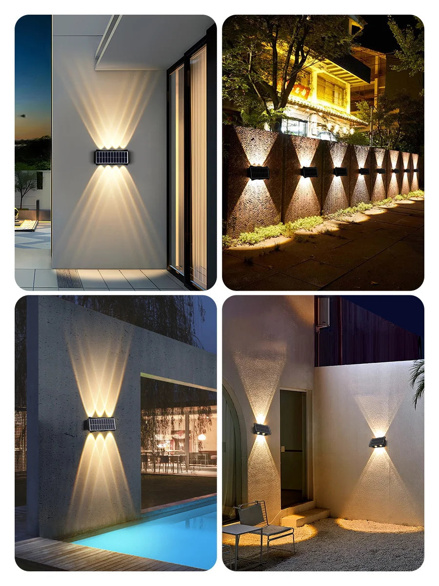 Solar Wall Light Led Courtyard Street Exterior Garden Wall Lighting