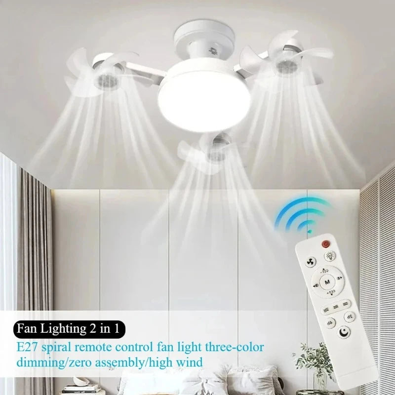 Drone Design Silent Ceiling Fan Light E27 Base Remote Controlled