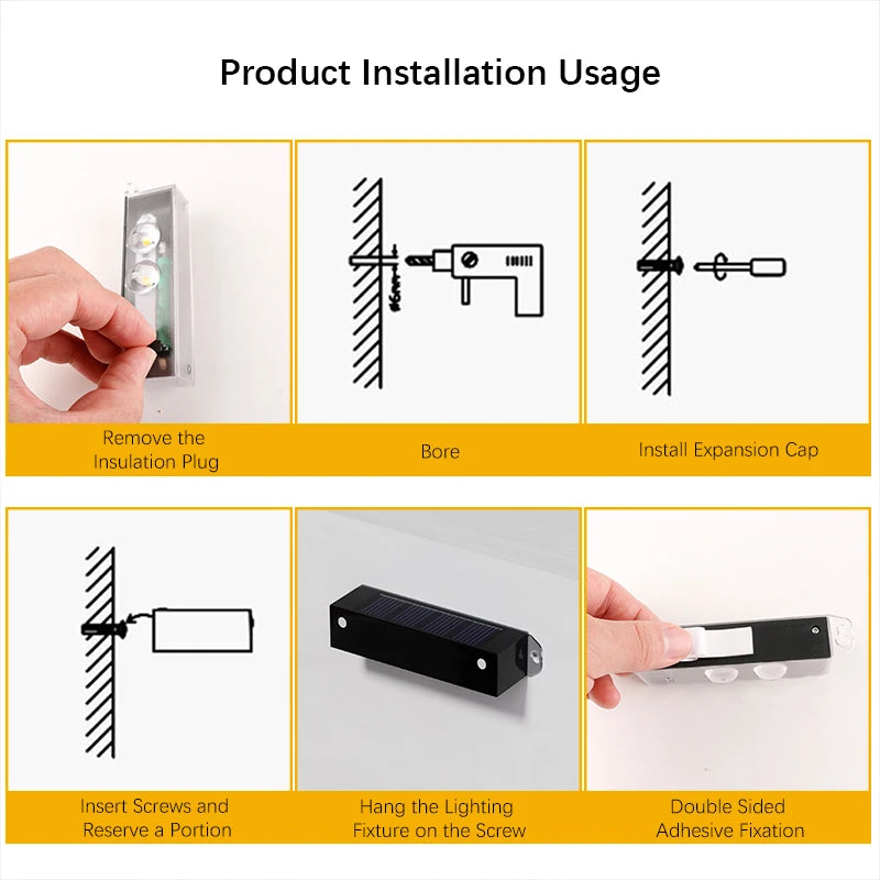 4 Pieces Solar LED Lights, Outdoor Lights Smart Light Sensor