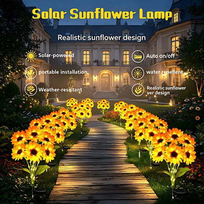 Solar Flowers Lights Outdoor Garden Decor Sunflower Lights