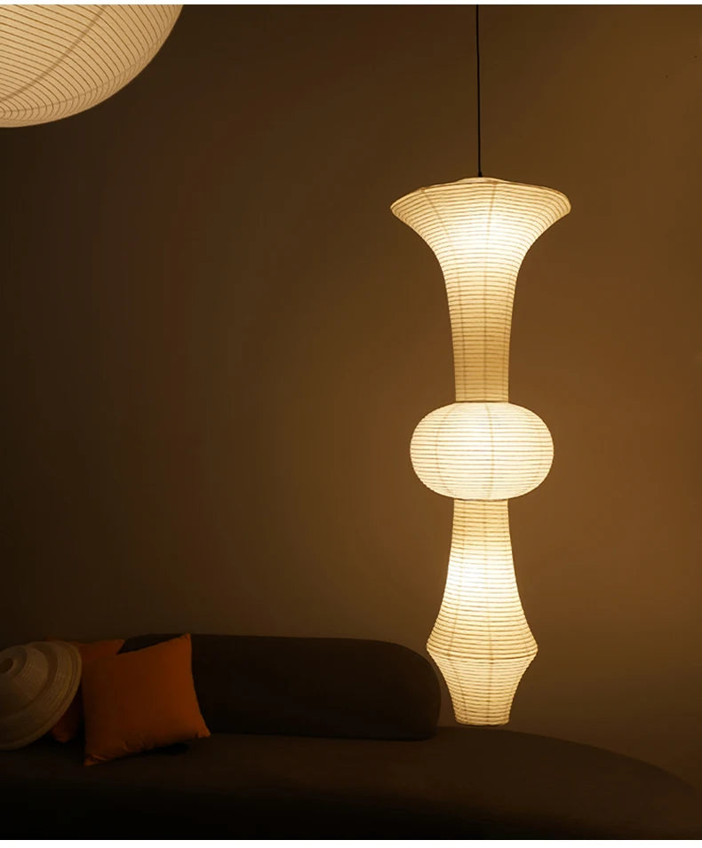Nordic Wabi Sabi Wind Rice Paper Led Pendant Lights