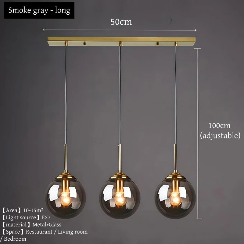 Modern Luxury Metal Chandelier Nordic Creative LED Glass