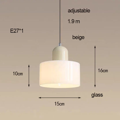 Nordic Modern Glass Bedroom Bedside Long Line Small Chandelier