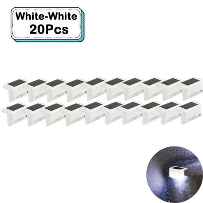 Outdoor Solar Step Lights Warm White LED Waterproof Stair Path Lighting