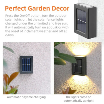 Solar Up and Down Spot Lights Outdoor, Street Wall Light Lamp