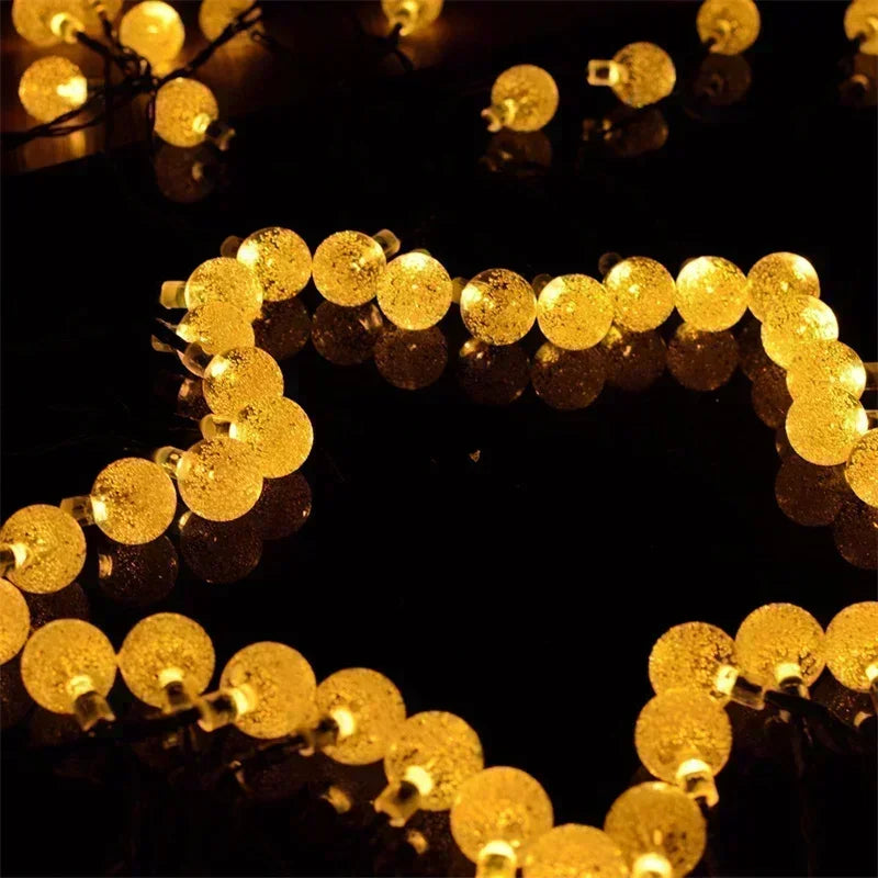 LED Solar-Powered Bubble Ball LED String Light Waterproof Outdoor