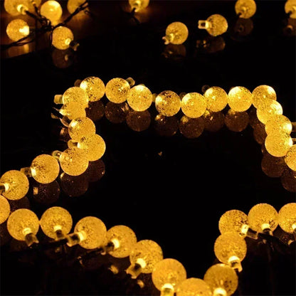 LED Solar-Powered Bubble Ball LED String Light Waterproof Outdoor