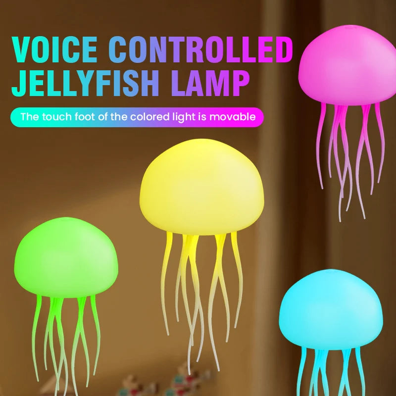 Jellyfish Cartoon LED Nihgt Light Voice Control Gradient