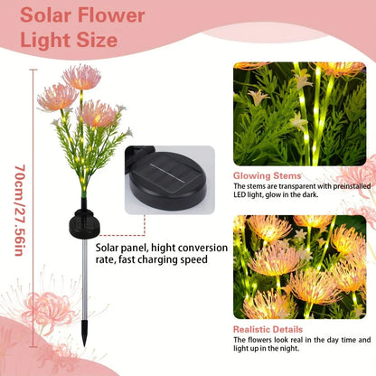 Solar Artificial Flower Stake Lights Outdoor Waterproof Garden Decor Lights