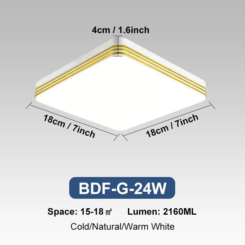 18W-48W LED Ceiling Light 15-30CM Square Ceiling Panel Light