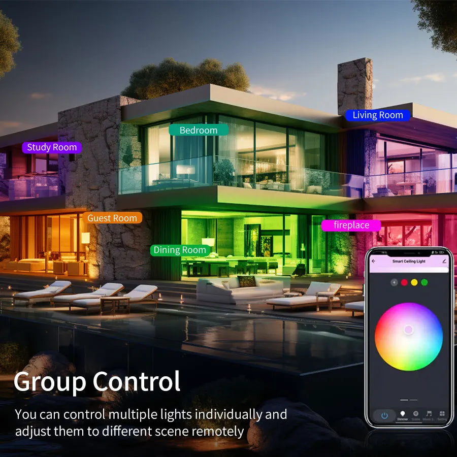 Tuya Smart 2.4G WiFi Ceiling Light RGB Round Ambient Light